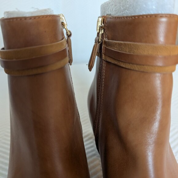 ECCO Pleven Ankle Boots Tan Brown Leather Size 40 US 9 – 9.5 New - Picture 10 of 13